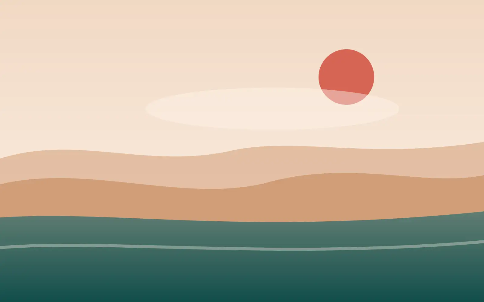 Editorial still of a compass, sand-coloured paper and a teal coastal line.