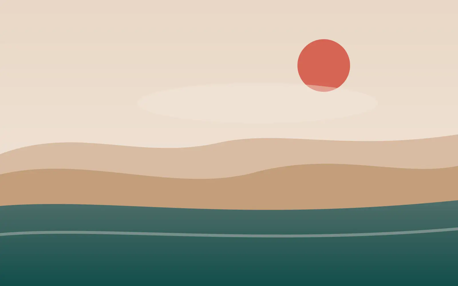 Quiet coastal light over paper-coloured dunes, without figures or signage.